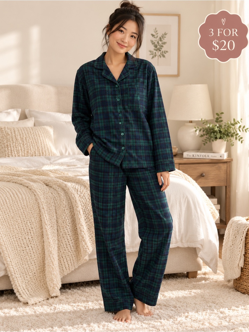 Ashley Taylor Classic Sleepwear Plaid Pajama Set Size Small | 3 for $20